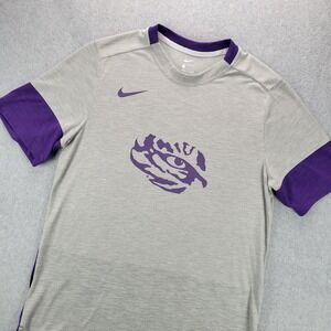 Nike LSU Tigers SS Player Football Training Shirt Men's Large Gray CI4545